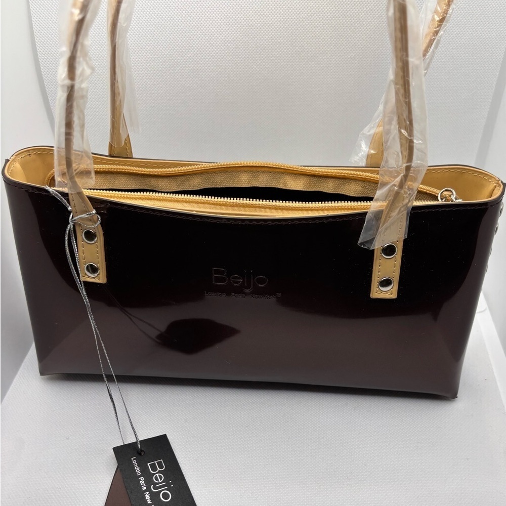 Beijo Brown and Tan Shoulder Bag with Gold Hardware - Picture 5 of 5